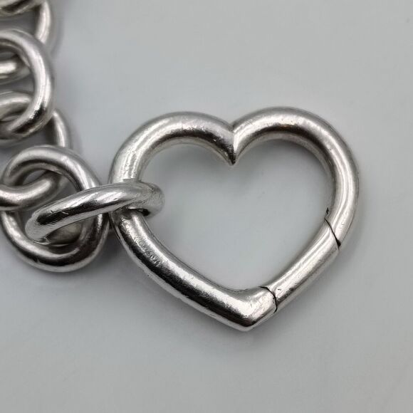Tiffany & Co. Sterling Silver 925 Heart Clasp Bracelet 7.5" - Picture 9 of 14